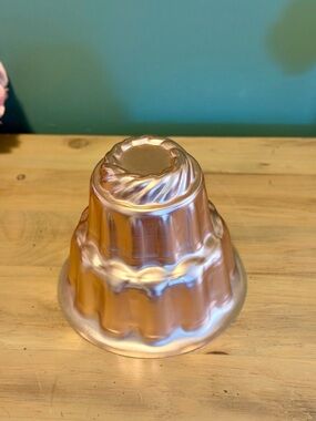 Vintage Copper Bundt Pan 6 Cup Tiered Jello Mold Fluted Cake Mold